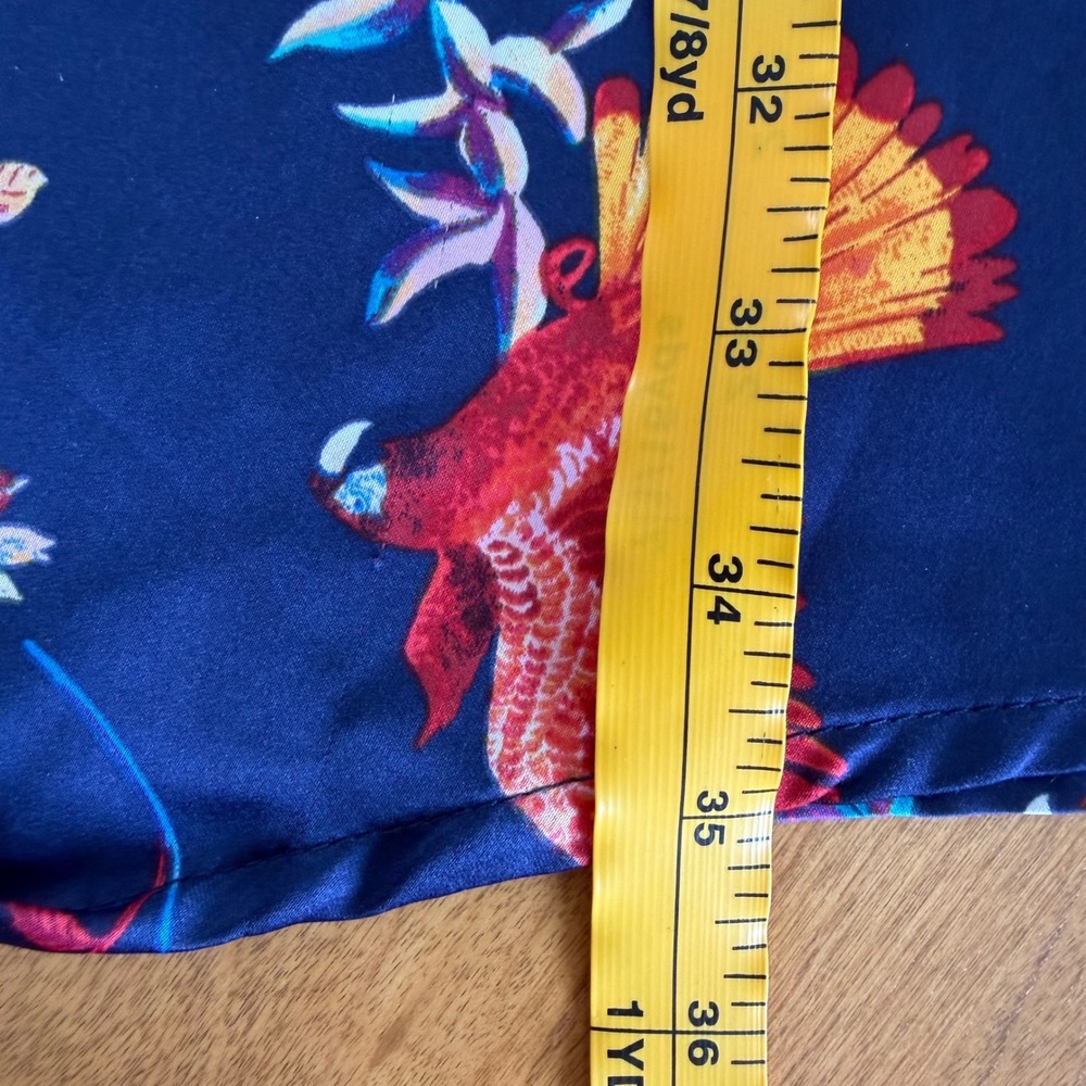 The Pioneer Woman Navy Blue Tropical Bird Floral Satin Sleep Shirt XXL - Picture 10 of 10